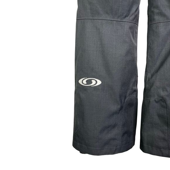 Salomon Ski Pants Mens Medium Black Cargo Zip Pockets Clima Pro Adjustable Waist - Picture 8 of 11